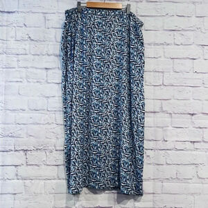 Linden Hill Bohemian Skirt Size XL Long Navy Geometric Slit Vintage Gypsy Boho P